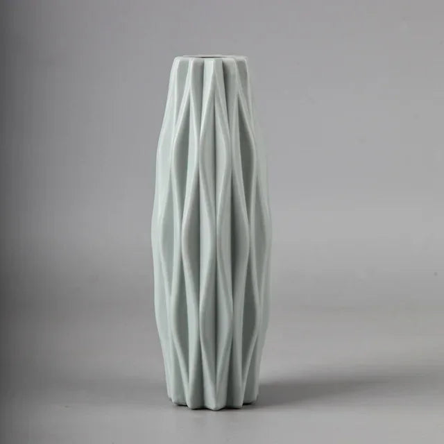 Nordic Flower Vase – Imitation Ceramic Plastic Vase for Home, Desktop & Event Décor