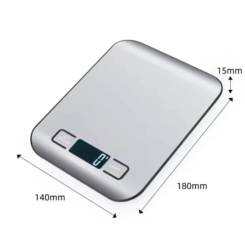 Digital Kitchen Scale – 5kg/1g LED Stainless Steel Weighing Scale