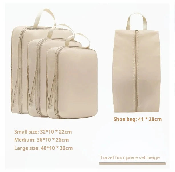 4Pcs Set Travel Compression Packing Cubes Bag Organizers Waterproof Luggage Cases for Suitcase Clothes Portable Drawer Bags