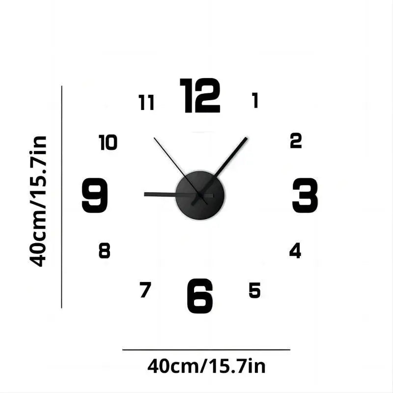 Creative Frameless DIY Wall Clock – Silent Home & Office Wall Decoration