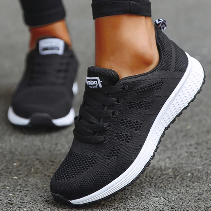2025 Women’s Breathable Mesh Sneakers – Fashionable Lace-Up Trainers for Comfort & Style
