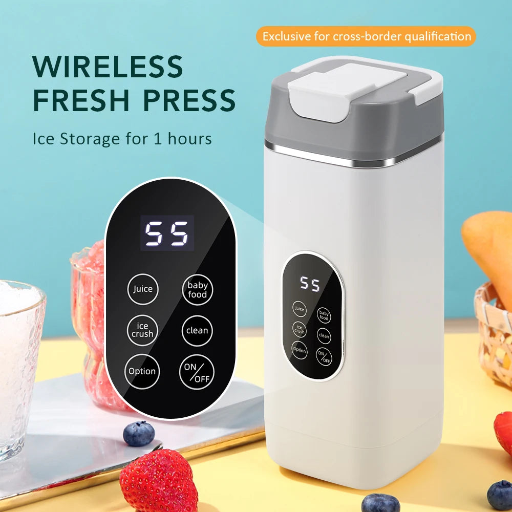 6-Blade Portable Electric Juicer Cup USB Rechargeable Personal Blender