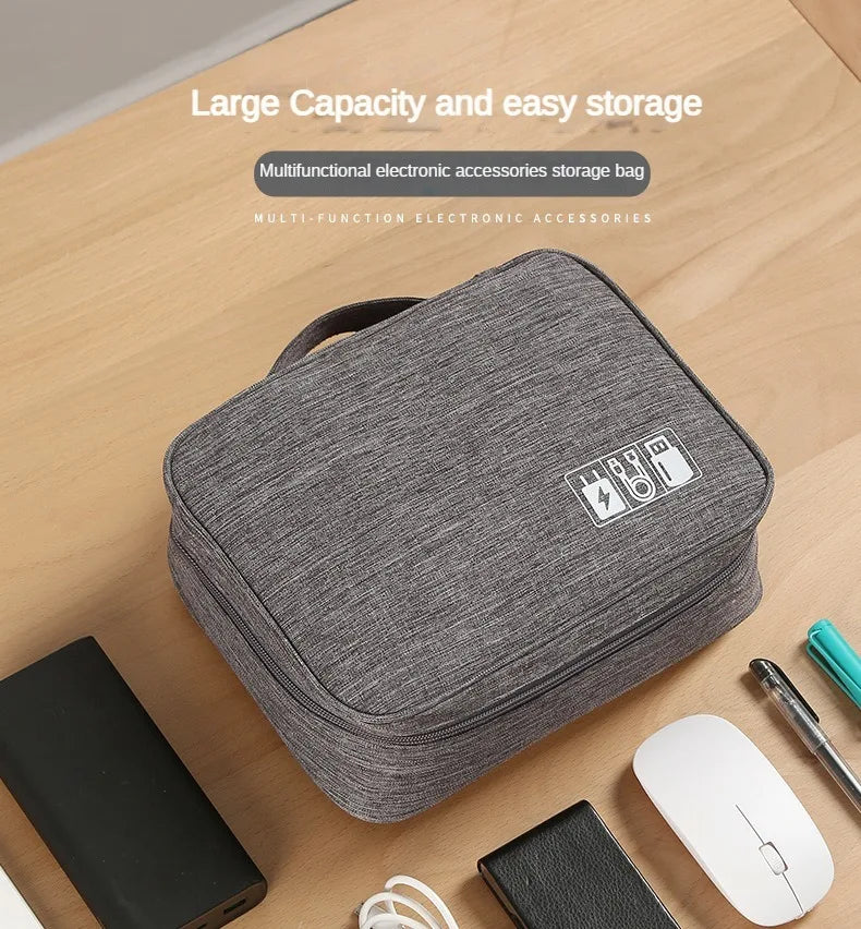 Cable Storage Bag Waterproof Digital Electronic Organizer Portable USB Data Line Charger Plug Storage Bag Travel Cable Organizer