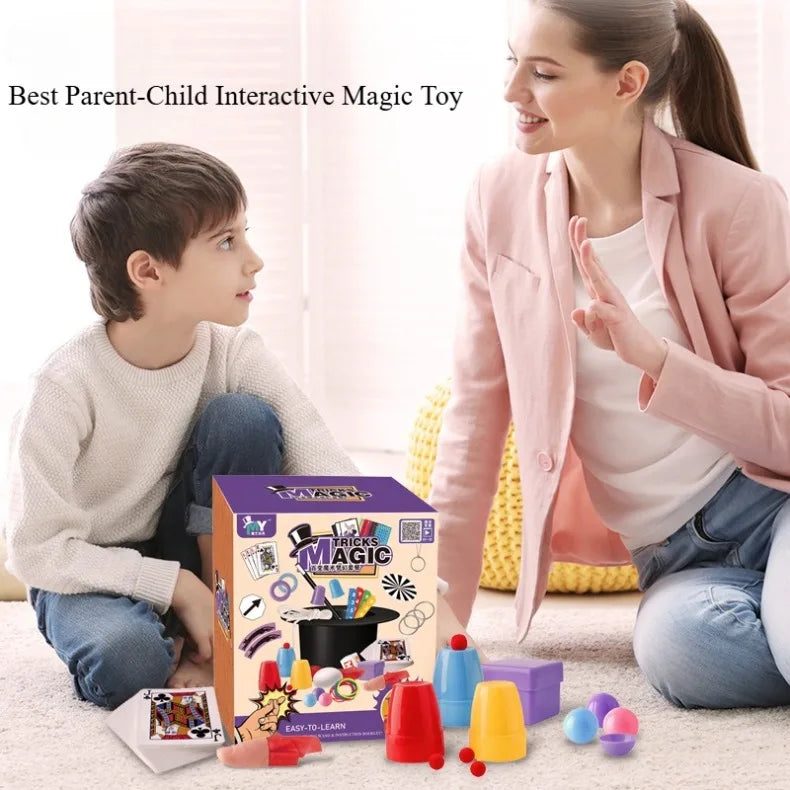 Children’s Magic Tricks Kit – Beginner Magic Set with Cards & Interactive Props