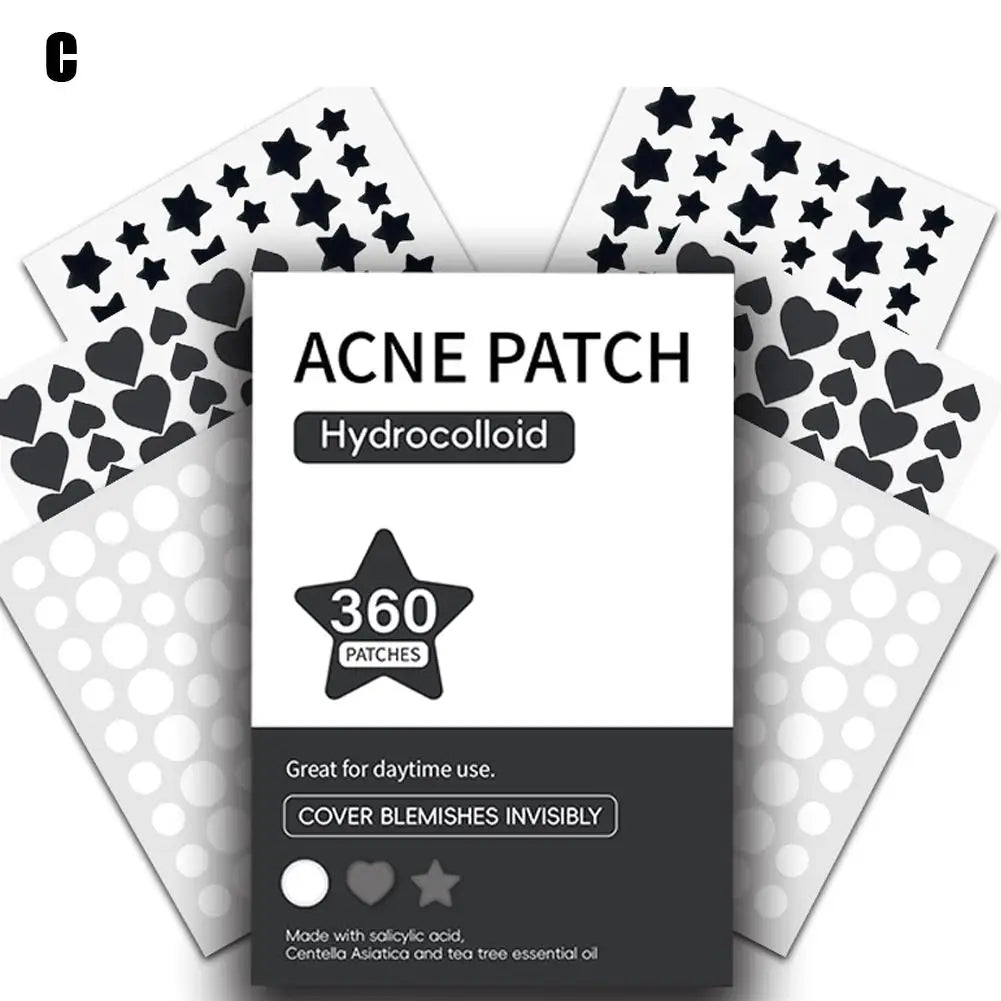 360pcs Invisible Pimple Patches – Anti-Acne Hydrocolloid Spot Stickers for Fast Healing