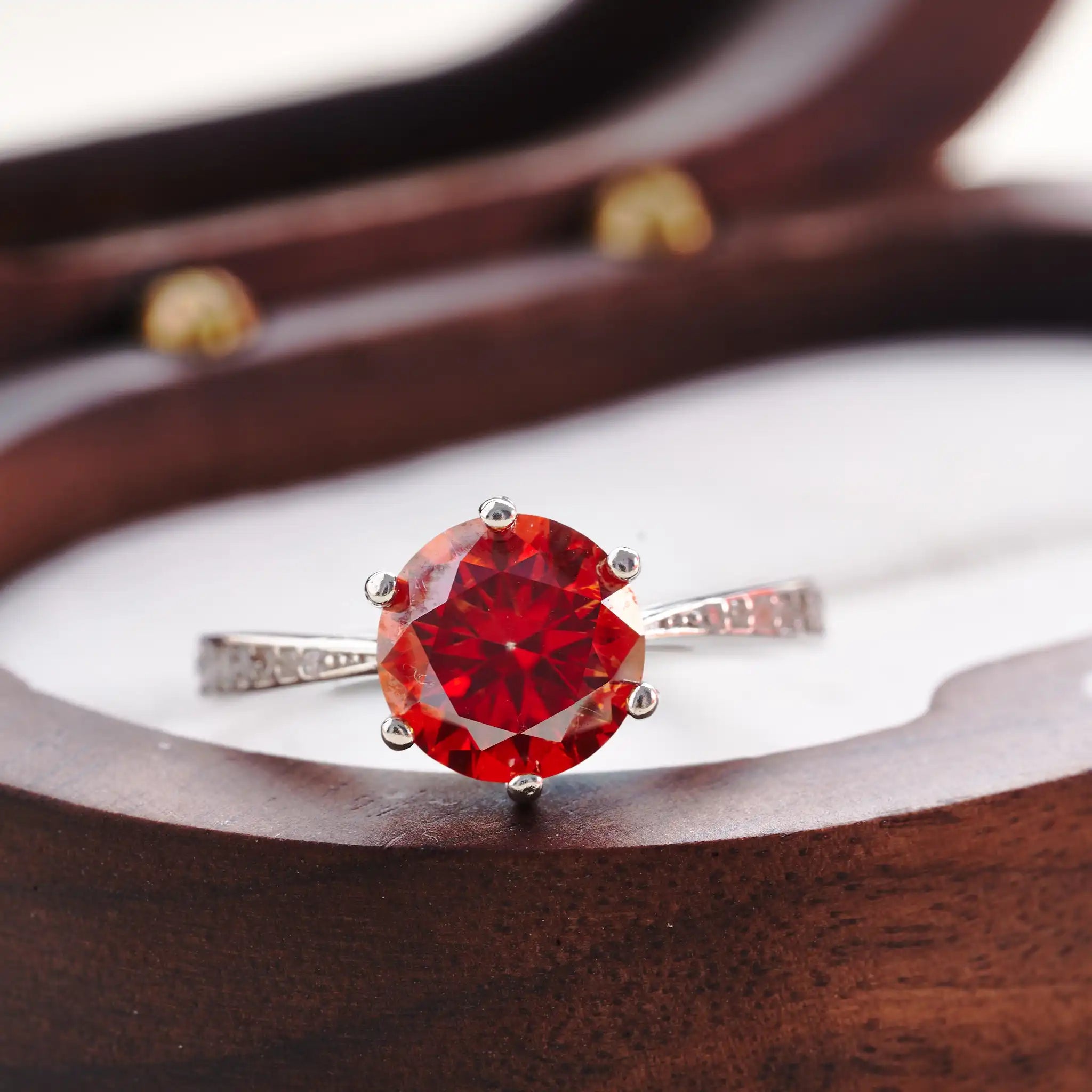 1/2/3 Carat Pink Moissanite Ring – 925 Sterling Silver Diamond-Test Wedding Band