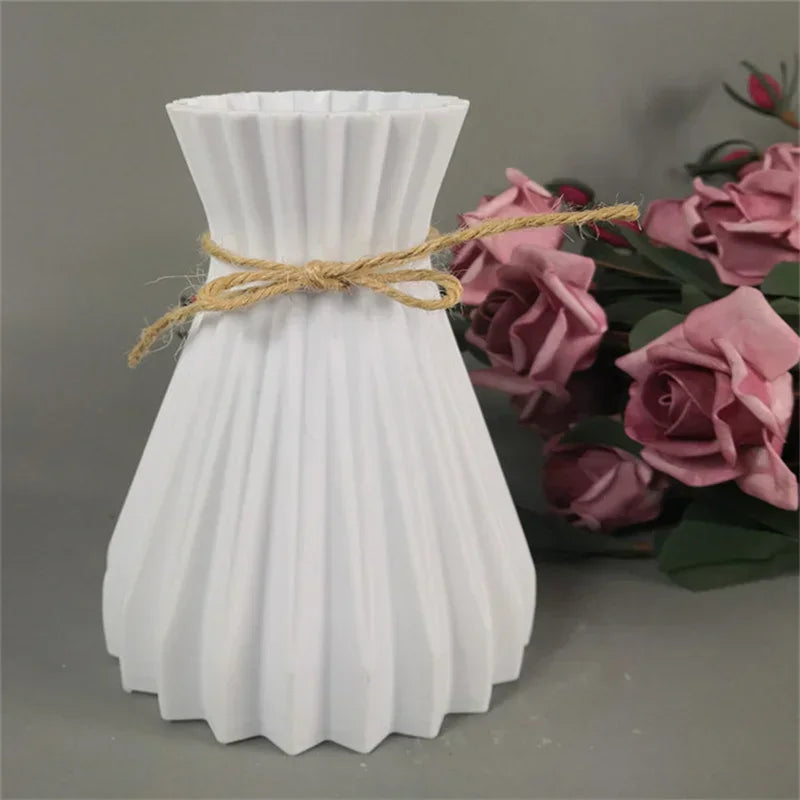 Nordic Flower Vase – Imitation Ceramic Plastic Vase for Home, Desktop & Event Décor