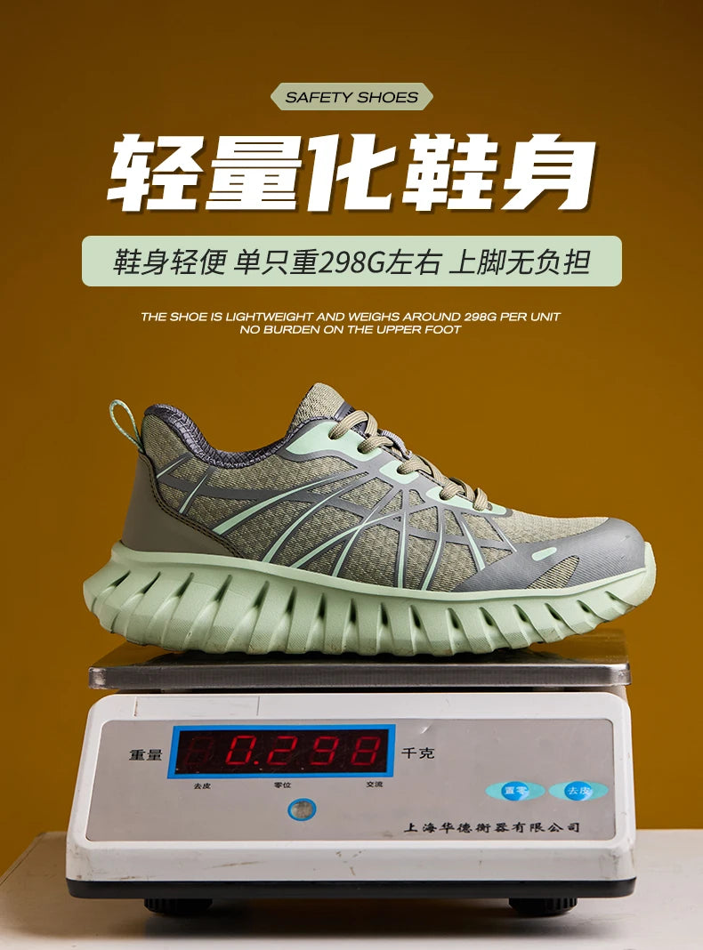 Pink Women’s Steel Toe Work Sneakers – Lightweight Safety Shoes Anti-Smash & Anti-Puncture