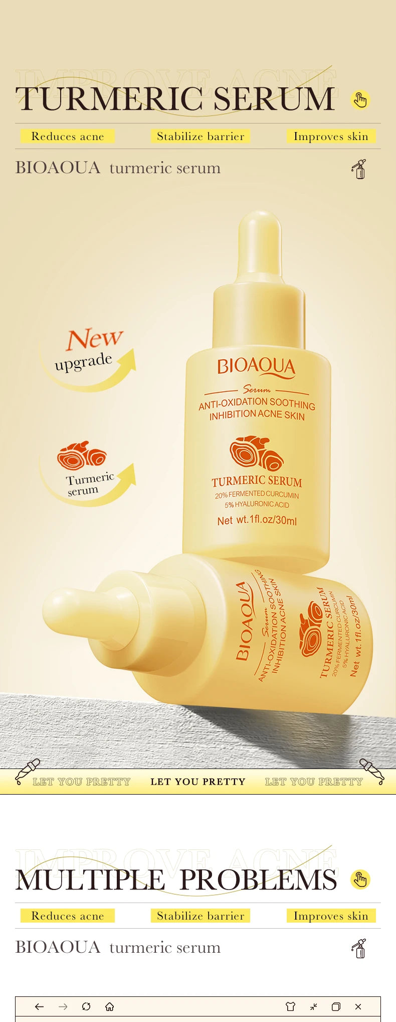 BIOAQUA Vitamin C Retinol Hyaluronic Acid Serum – Moisturizing, Brightening & Firming Facial Essence
