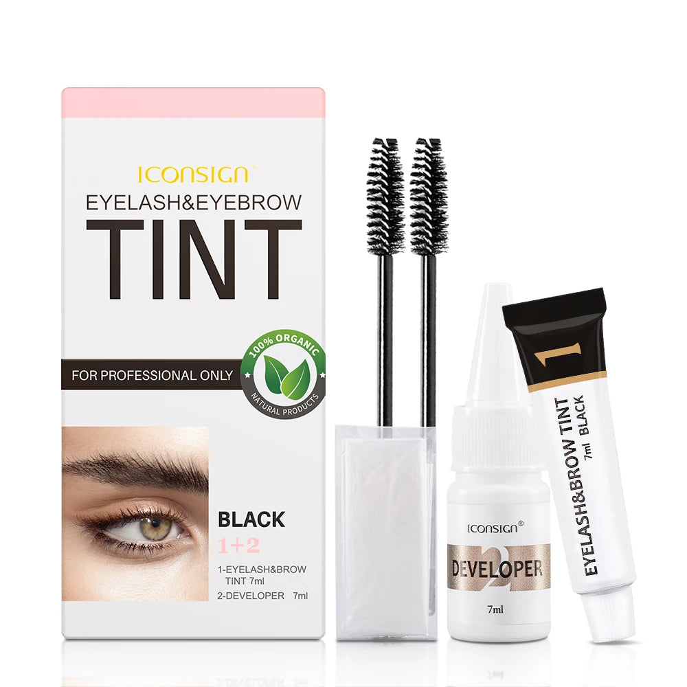 ICONSIGN Eyelash & Eyebrow Tint Kit – Brow Dye, Lash Lift & Tinting Makeup Tools