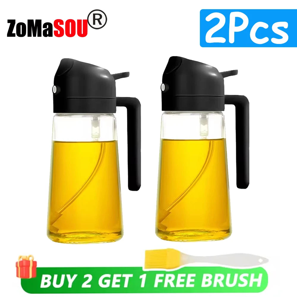 2-in-1 Oil Sprayer & Pourer Bottle for Cooking and BBQ
