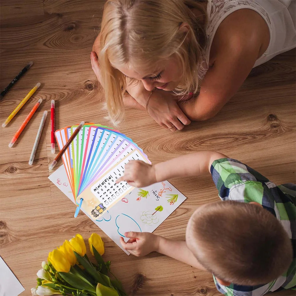 Wipeable Math Training Cards – Kids Montessori Learning Flashcards for Addition, Subtraction, Multiplication & Division