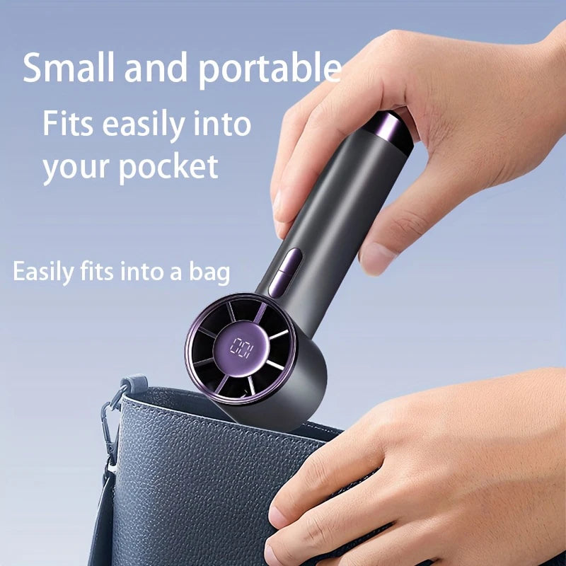 Xiaomi Mini Fan 5 Speed USB Charging Handheld Fan Digital Display Outdoor Camping Portable Fan Home Use and Gifts with Lanyard