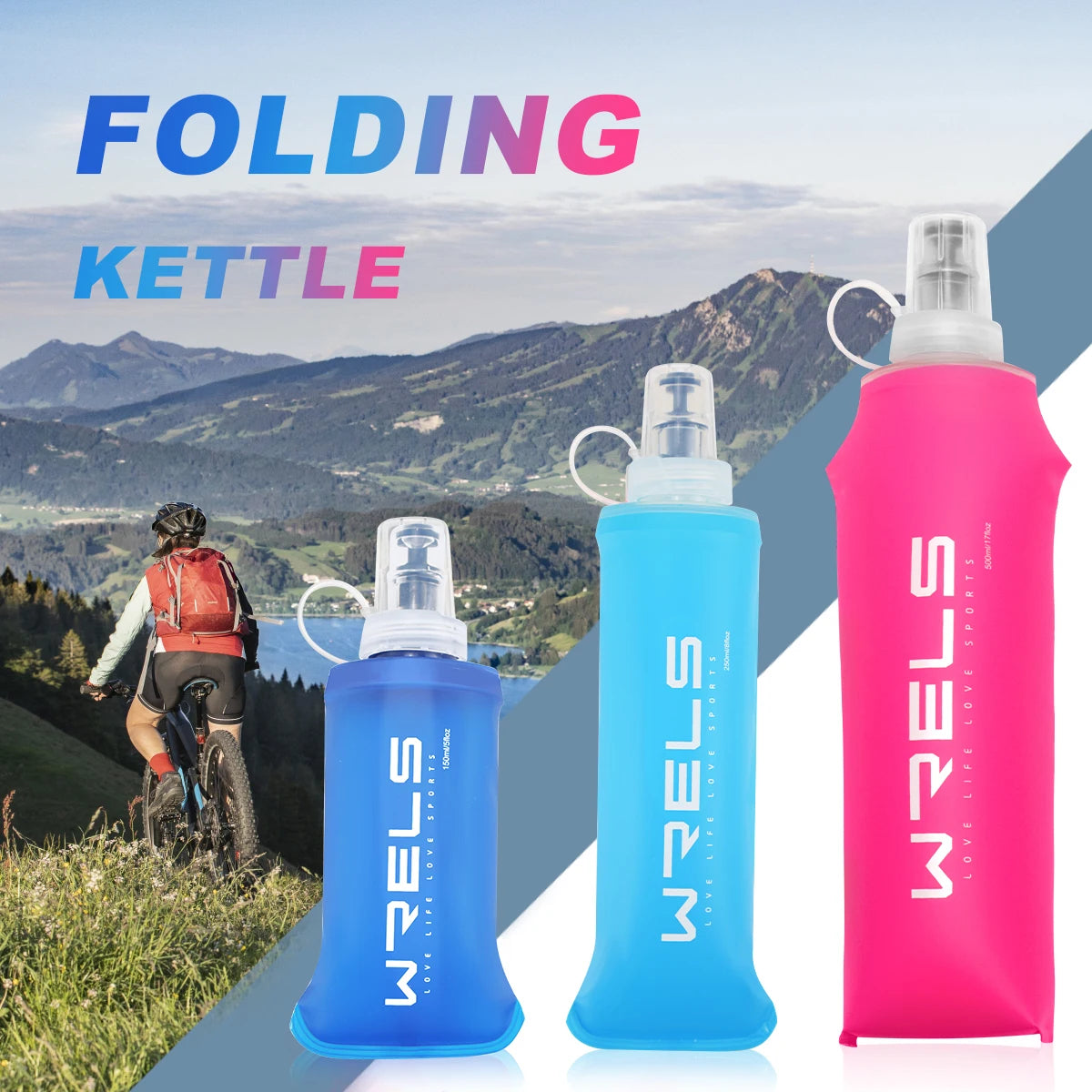 1pc 150ml/250ml/500ml Outdoor Collapsible Silicone Bite Size Water Bottle Running Camping Hiking Travel Convenient Water Bottle