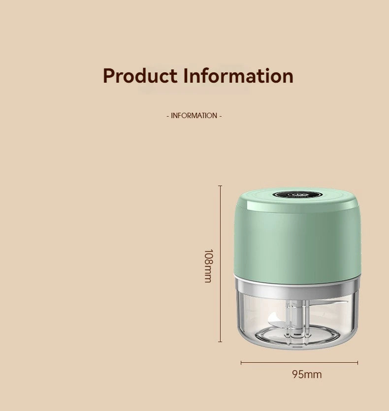 Electric Mini Garlic Chopper USB Meat Grinder Kitchen Tool