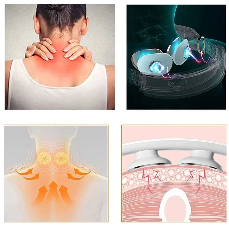 Intelligent Neck Massager Portable Pain Relief & Relaxation Device – Gray, Battery Operated