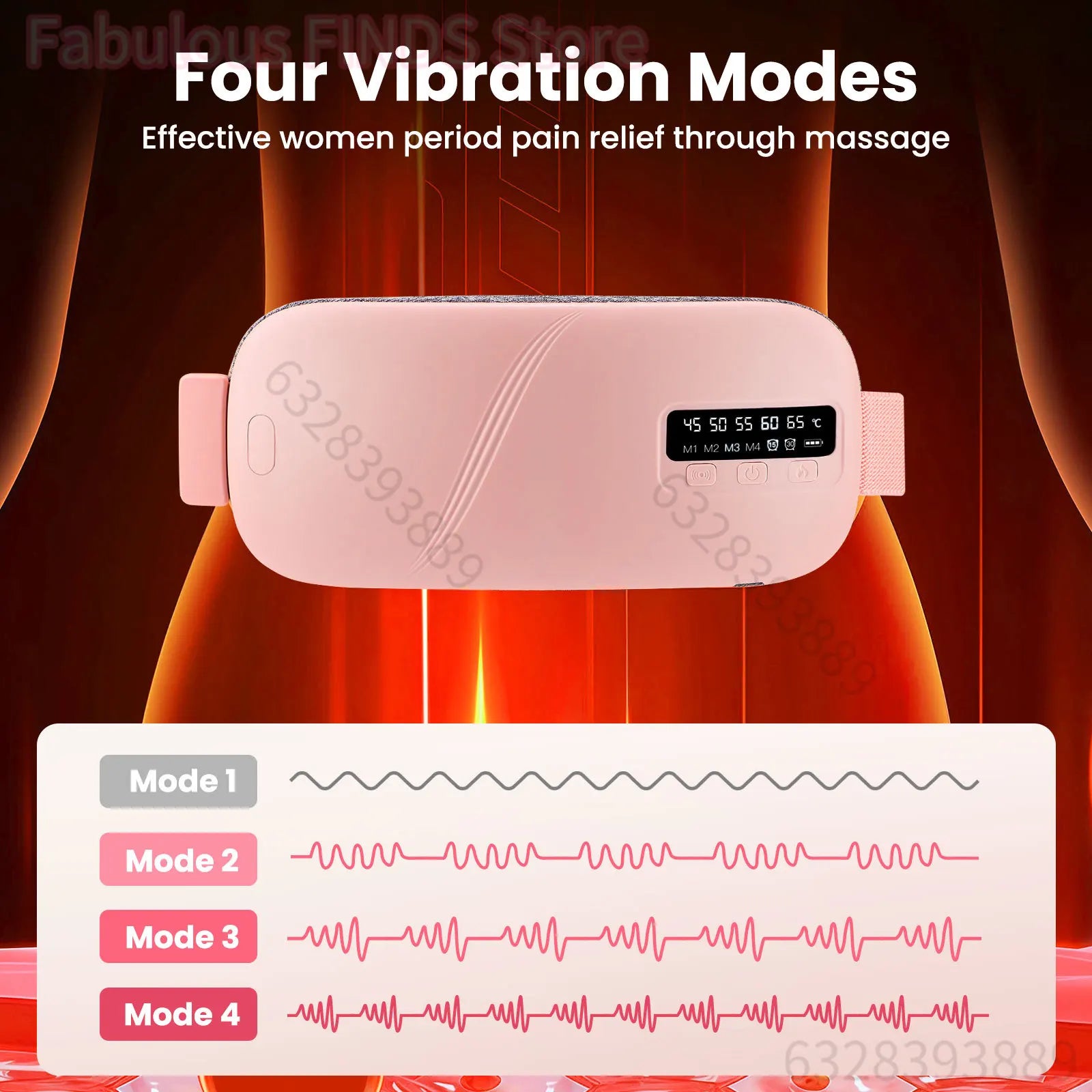 Rechargeable Heated Menstrual Waist Massager for Women