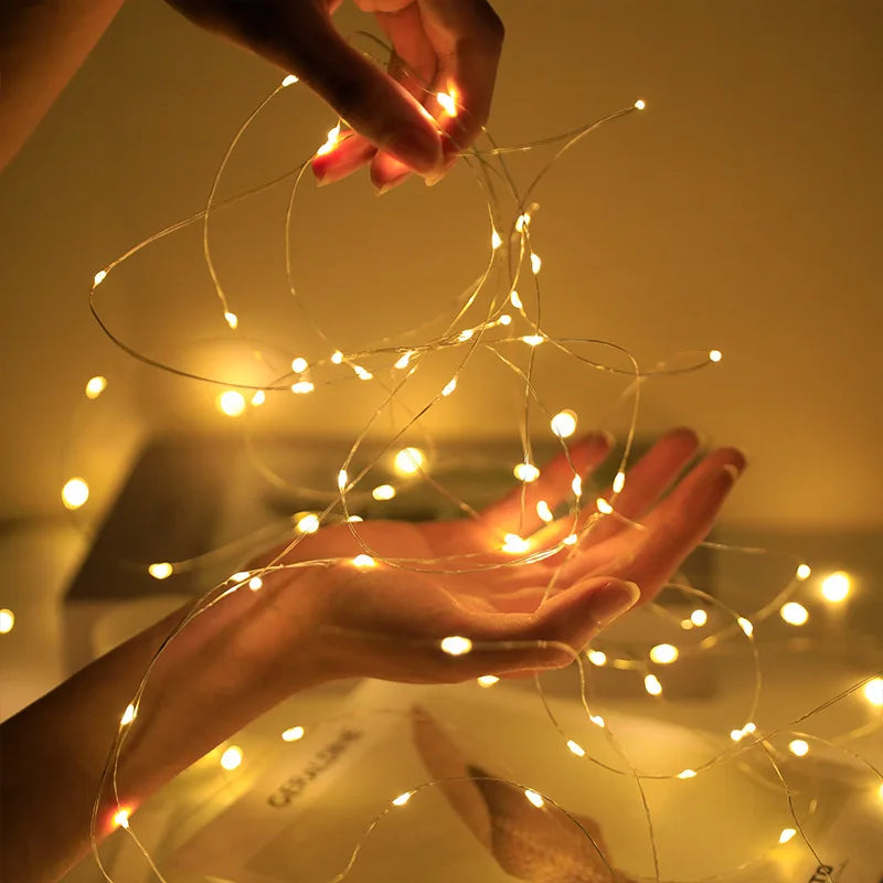 Fairy String Lights – 1/5/10pcs Battery-Powered LED Garland for Home & Holiday Decor
