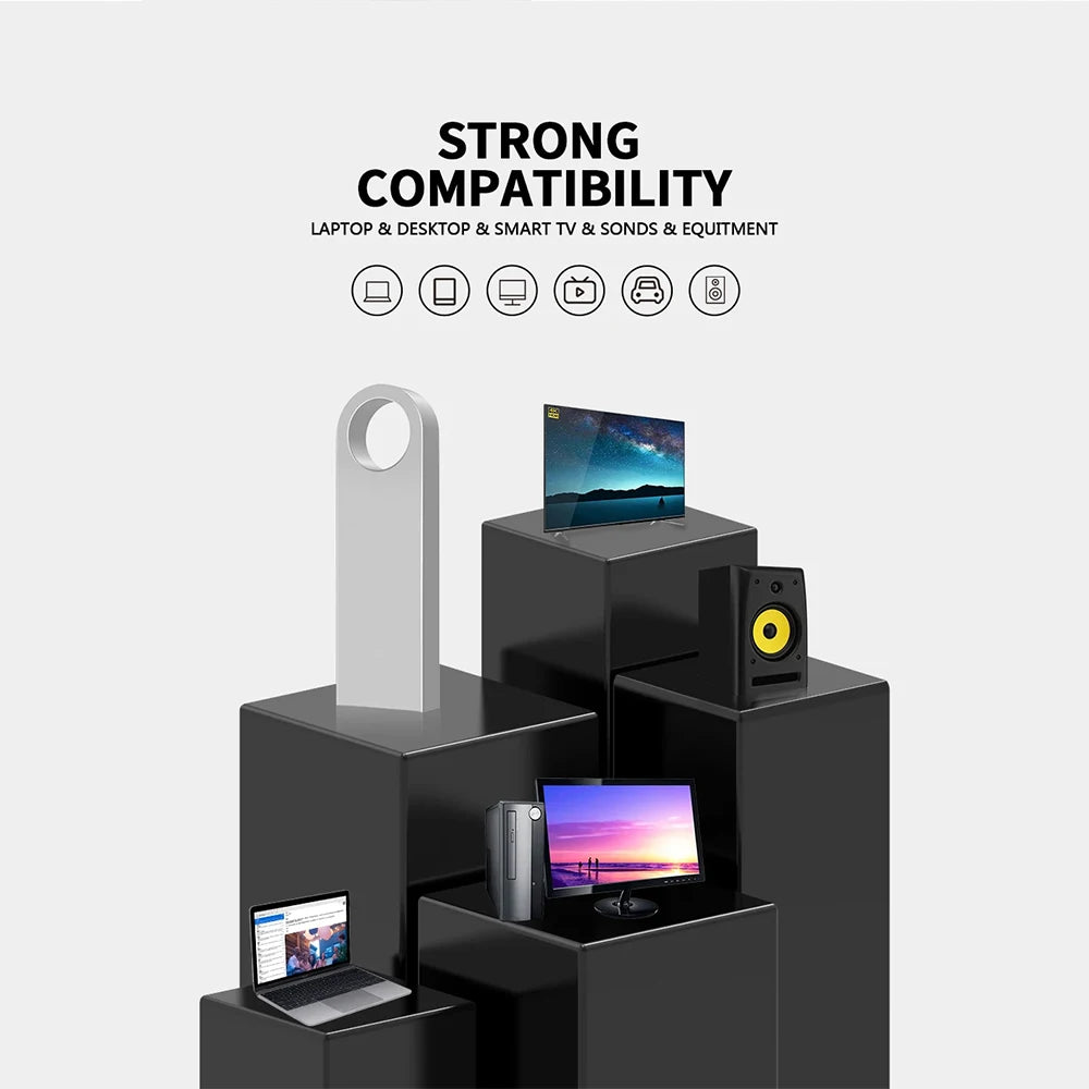 Metal USB 3.0 Flash Drive 2TB – High-Speed Pendrive for Laptop, PC, Xiaomi & MIJIA Devices
