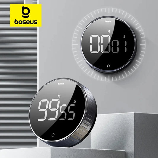 Baseus Magnetic Kitchen Timer – Digital & Mechanical Countdown Alarm