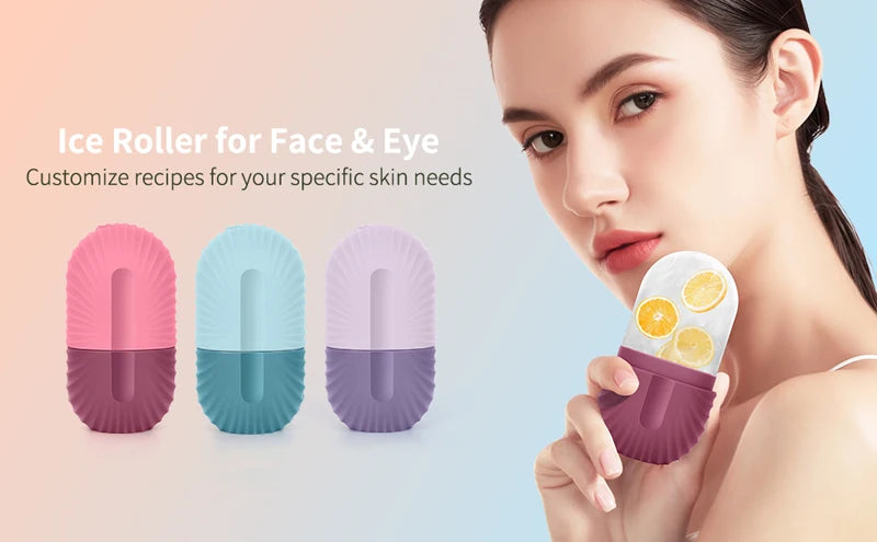 Silicone Ice Face Roller – Skin Tightening & Eye Puffiness Relief Ice Cube Mold