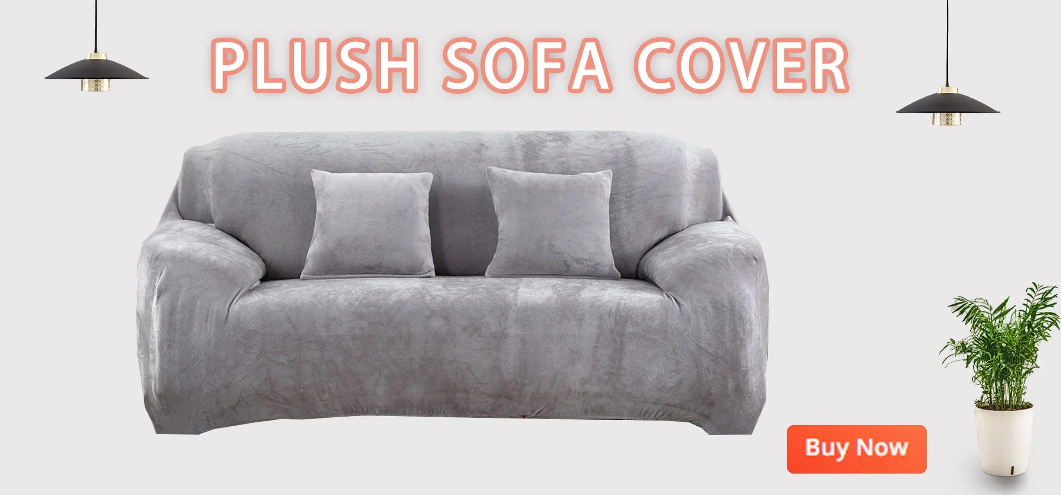 Plush Elastic Sofa Slipcover – Anti-Slip Couch Cover for Home & Office