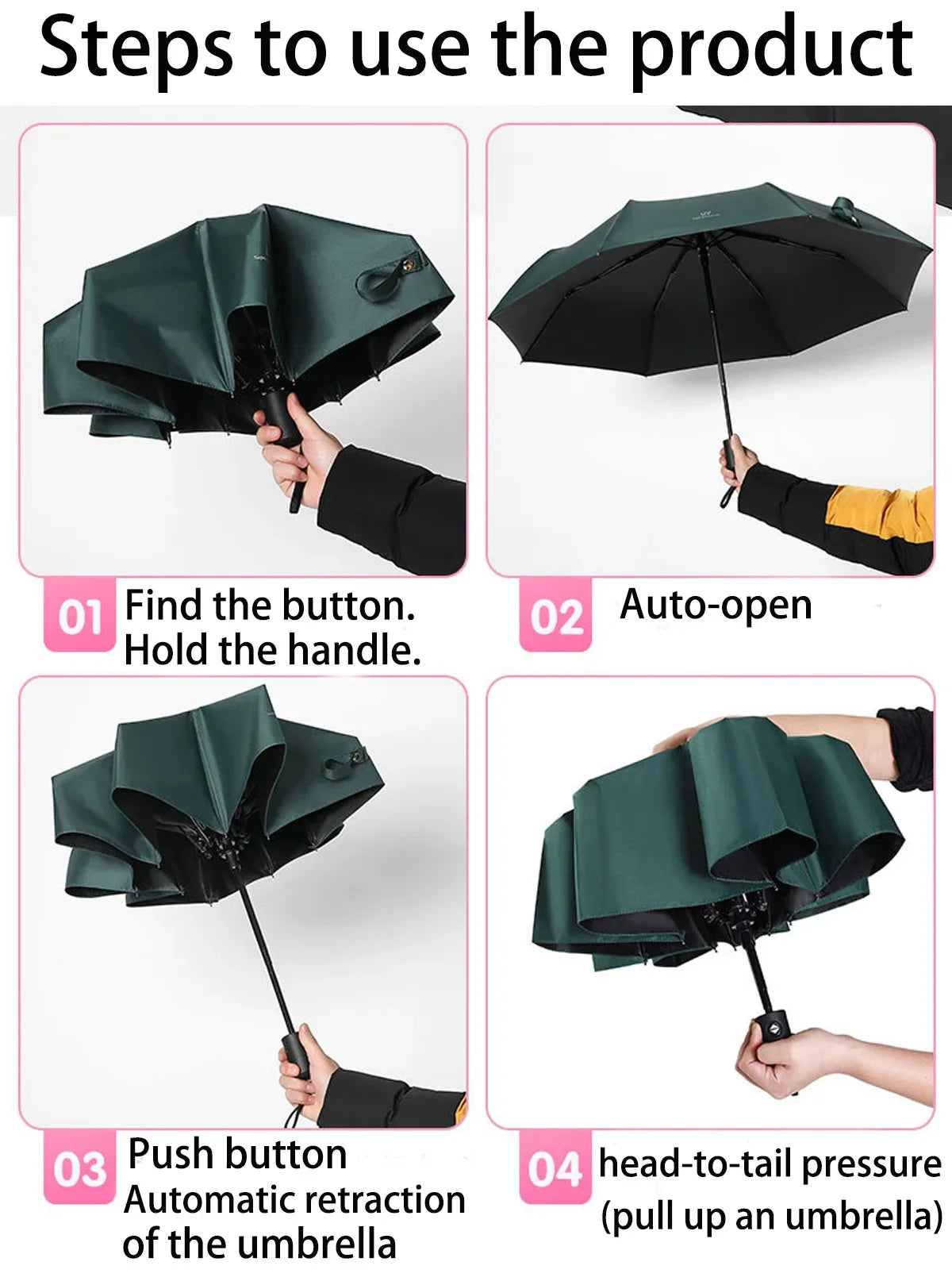 Fully Automatic Travel & Camping Sunscreen Umbrella – Women’s Sun & Rain Umbrella