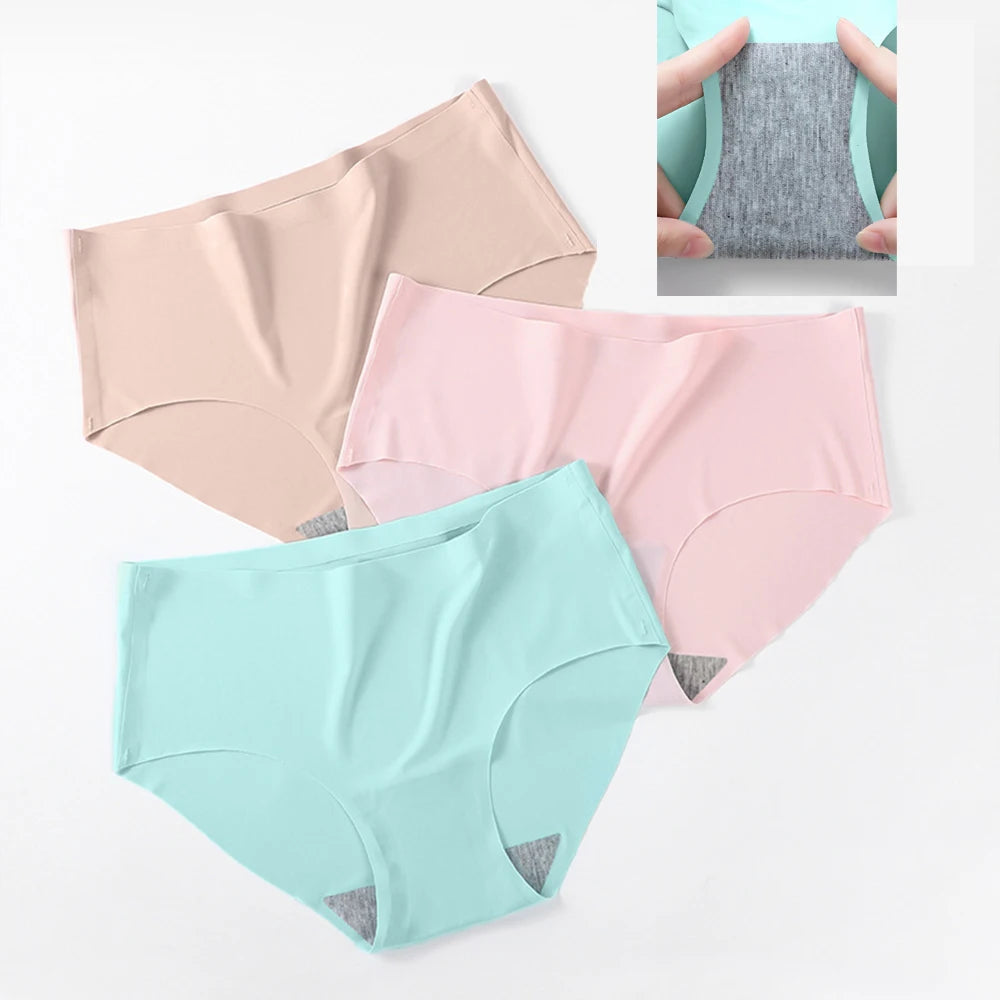 9 Pcs Seamless Ice Silk Panties for Women Breathable Soft Comfort, Solid Color Teen Girls Panty, One-Piece Design
