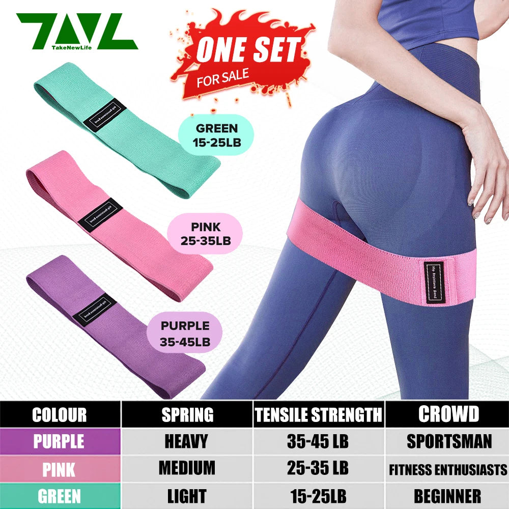 Women’s Resistance Band Set – 3-Level Stretch Bands for Yoga, Squats & Glute Workouts