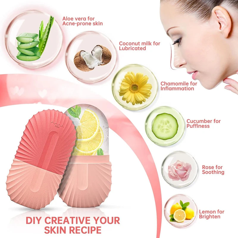 Silicone Ice Face Roller – Skin Tightening & Eye Puffiness Relief Ice Cube Mold