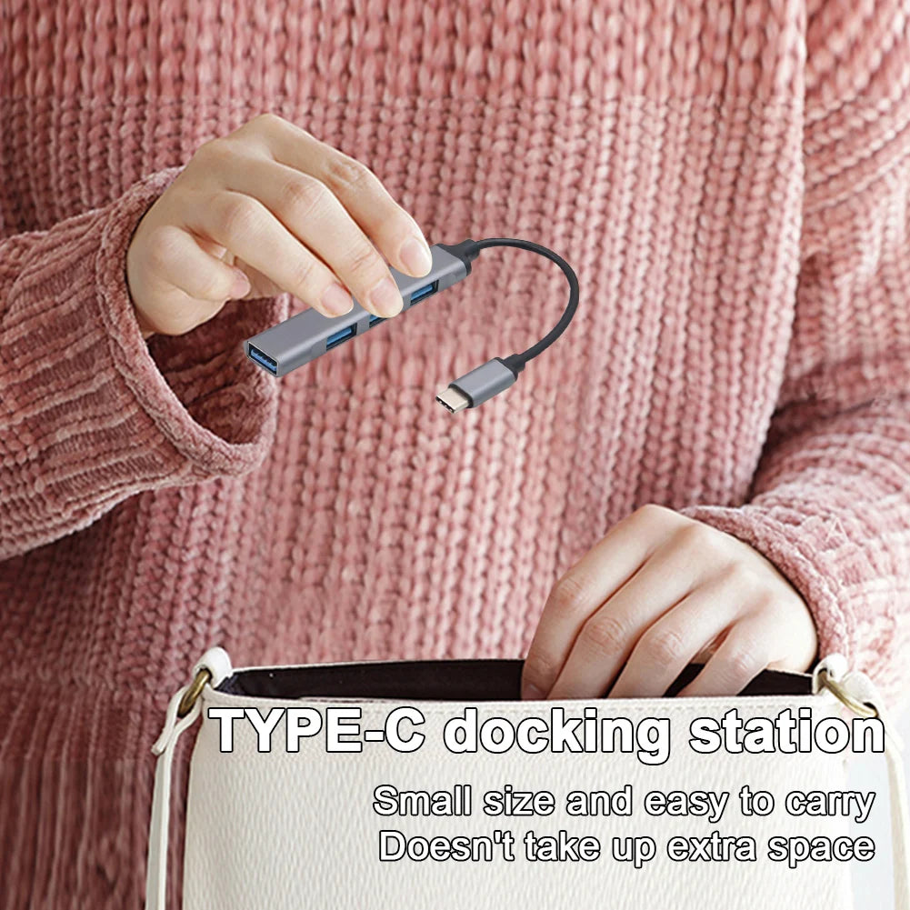 4-in-1 USB 3.0 Hub Adapter USB-C to Multiple USB Port Expander