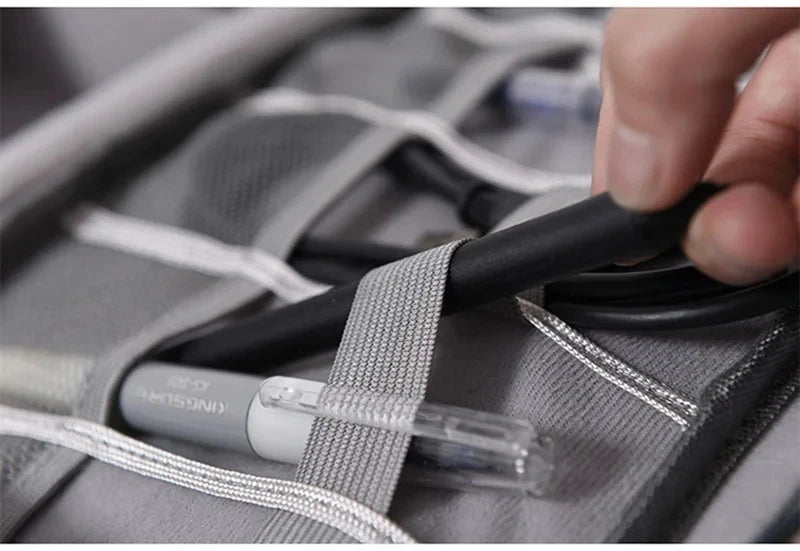 Waterproof Cable Storage Organizer Bag – Portable Travel Electronic Accessories Case for Cables & Chargers