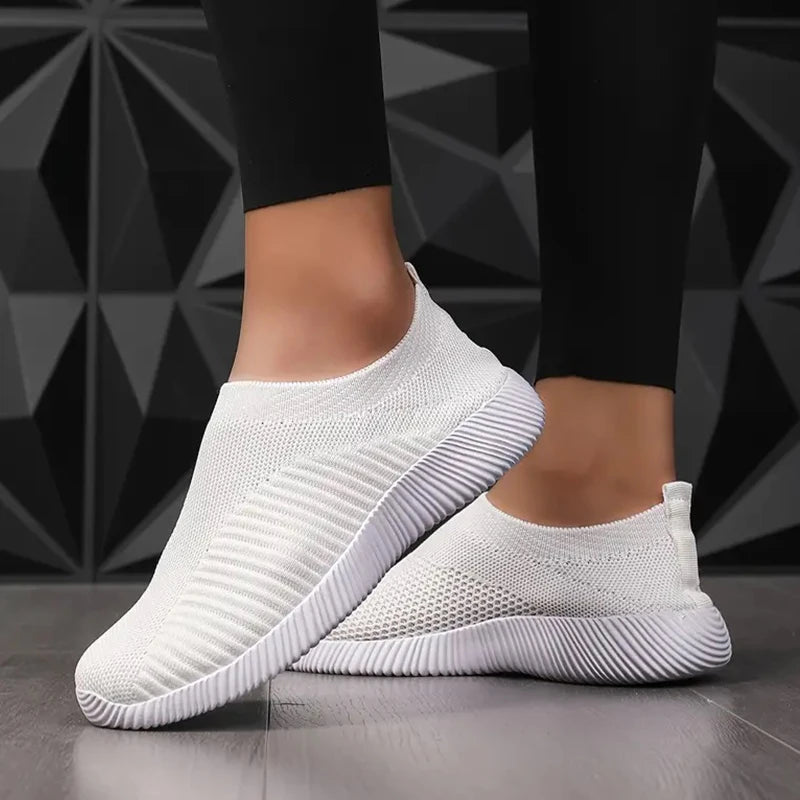 New Pink Women’s Sneakers – Comfortable Breathable Slip-On Casual Flats