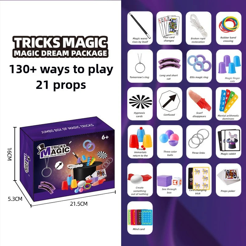 Children’s Magic Tricks Kit – Beginner Magic Set with Cards & Interactive Props