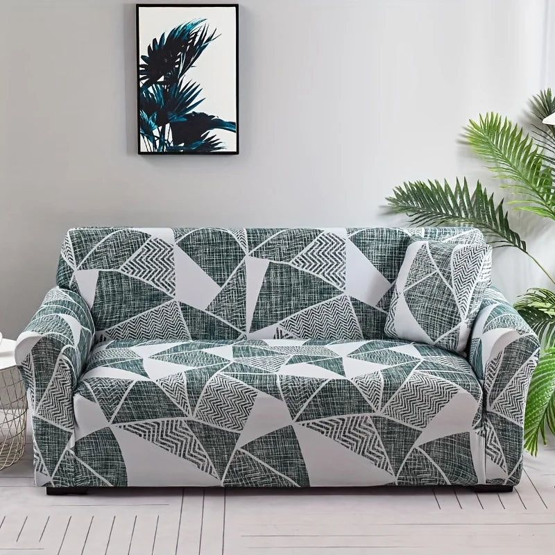 Floral Stretch Sofa Cover – Elastic Furniture Protector for Home & Office