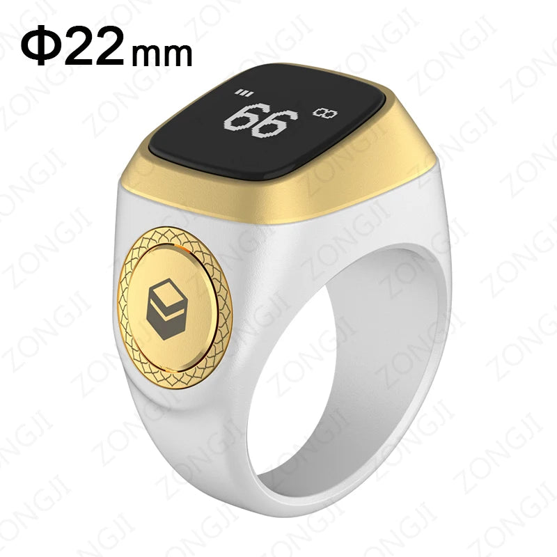IQibla Smart Zikr Ring Digital Tasbih Counter with Prayer Reminder