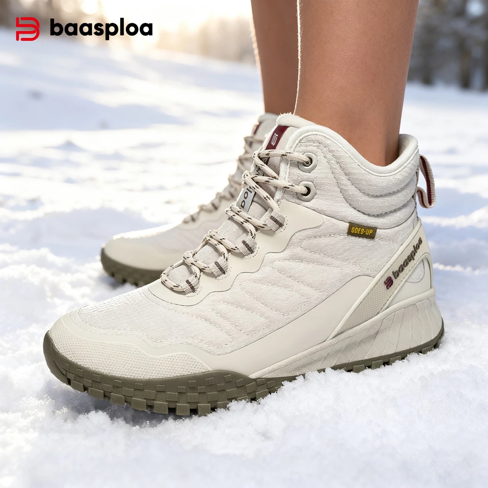 Baasploa Winter Women Sneakers – Plush Warm Waterproof Snow Boots