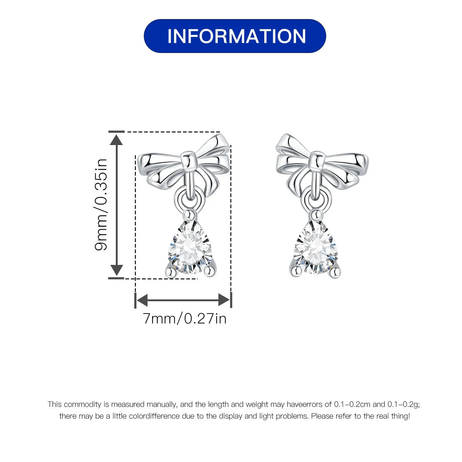 925 Sterling Silver Pink Heart Bow Stud Earrings – Elegant Gift for Women