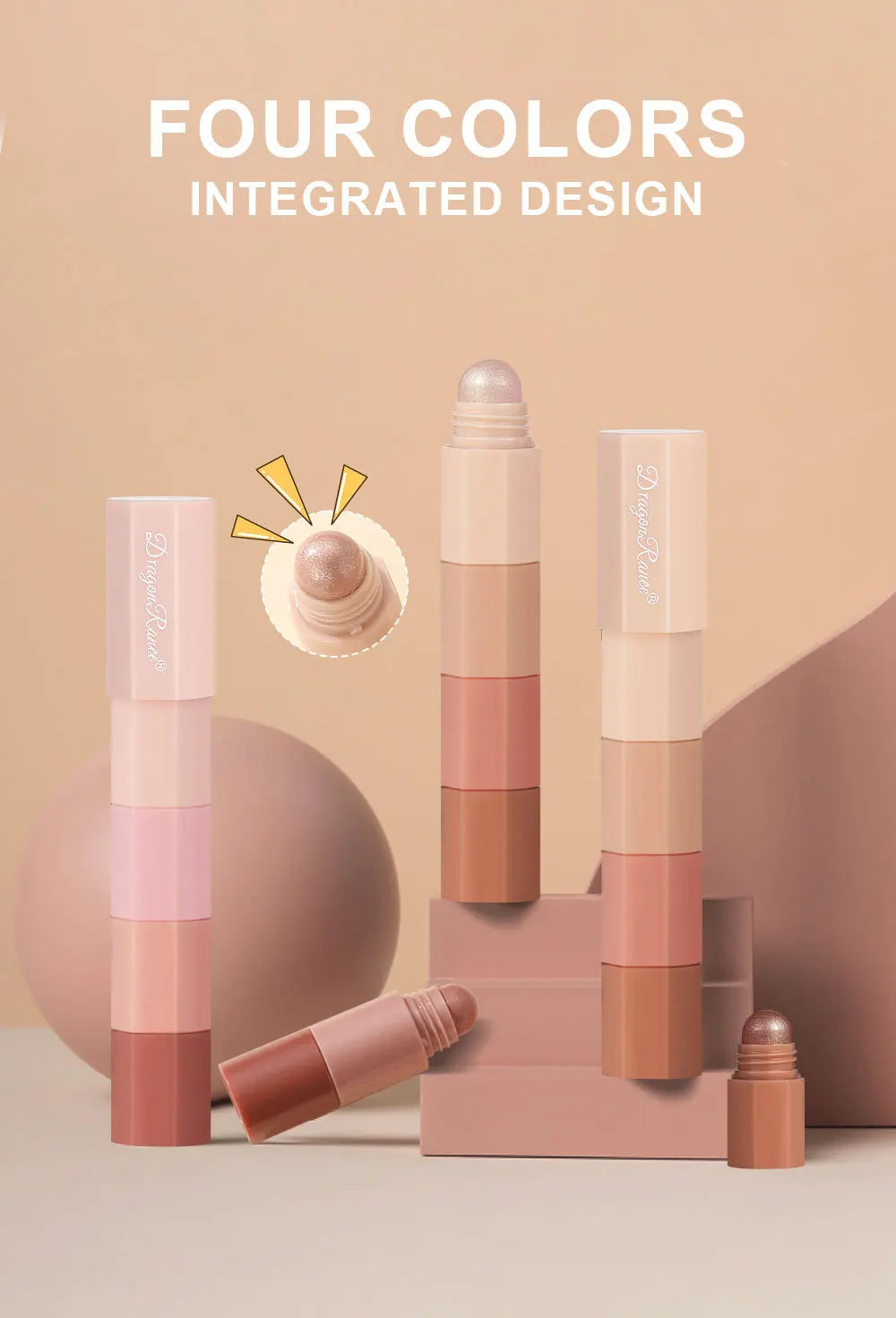 Dragon Ranee Eyeshadow Pencil 4 Colors/Set Waterproof Non-Smudge Highlighter Stick Pearlescent Matte Silkworm Lazy Eye Makeup