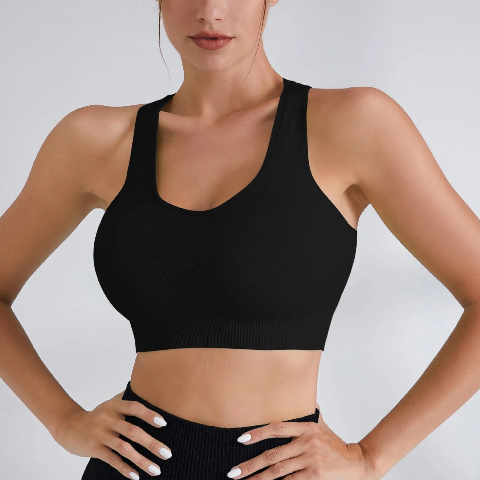 Women’s Shockproof Sports Bra – High-Strength Yoga Crop Top with Chest Pad for Gym, Running & Fitness