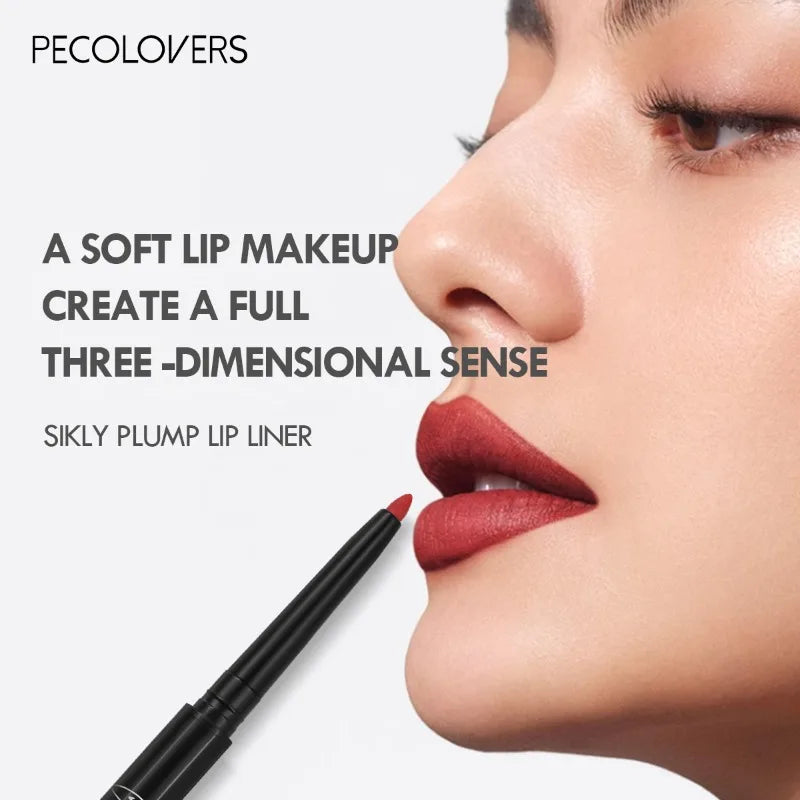 Waterproof Matte Lipliner Pencil – Red Contour Lipstick, Long-Lasting, Non-Stick & Moisturizing (12 Colors)