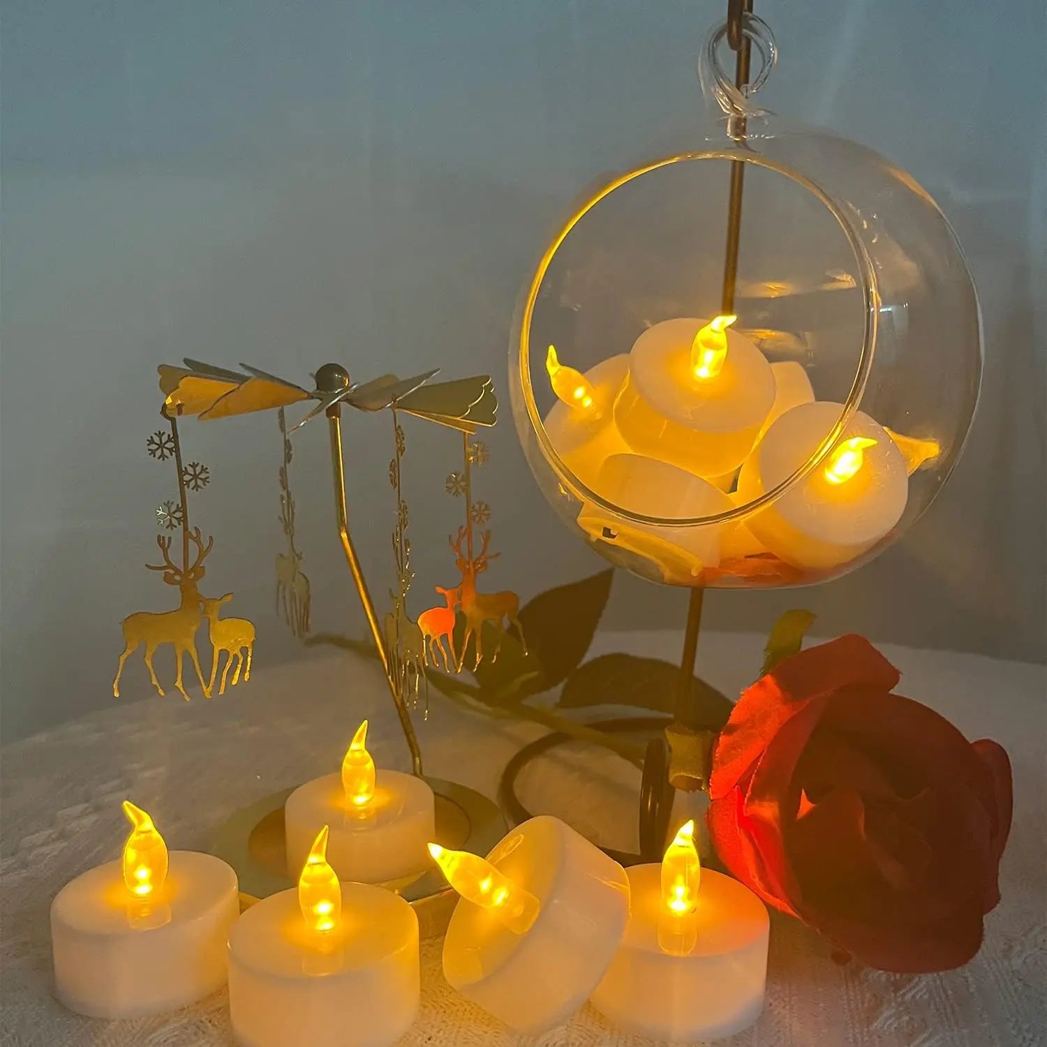 24Pcs Flameless LED Tea Light Candles – Warm White Wishing Candle Set for Holiday Decor