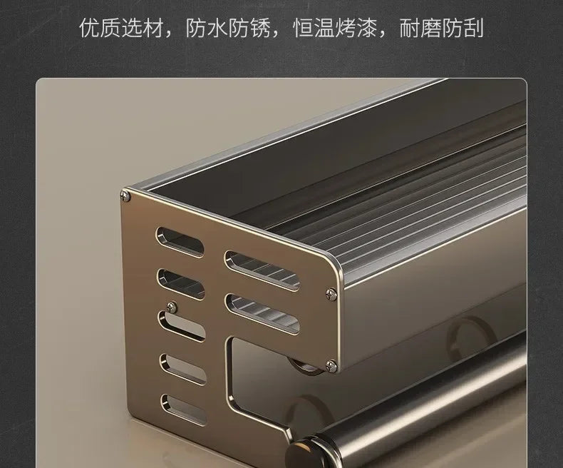 Stylish Wall-Mounted Kitchen Condiment Rack with Oil & Vinegar Storage