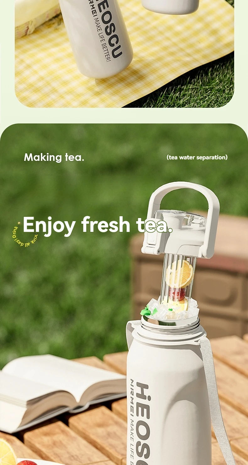 2L Thermal Water Bottle Vacuum Flasks Bottle Thermal Mug Tumbler with Straw large insulation Stainless Steel for travel Outdoor