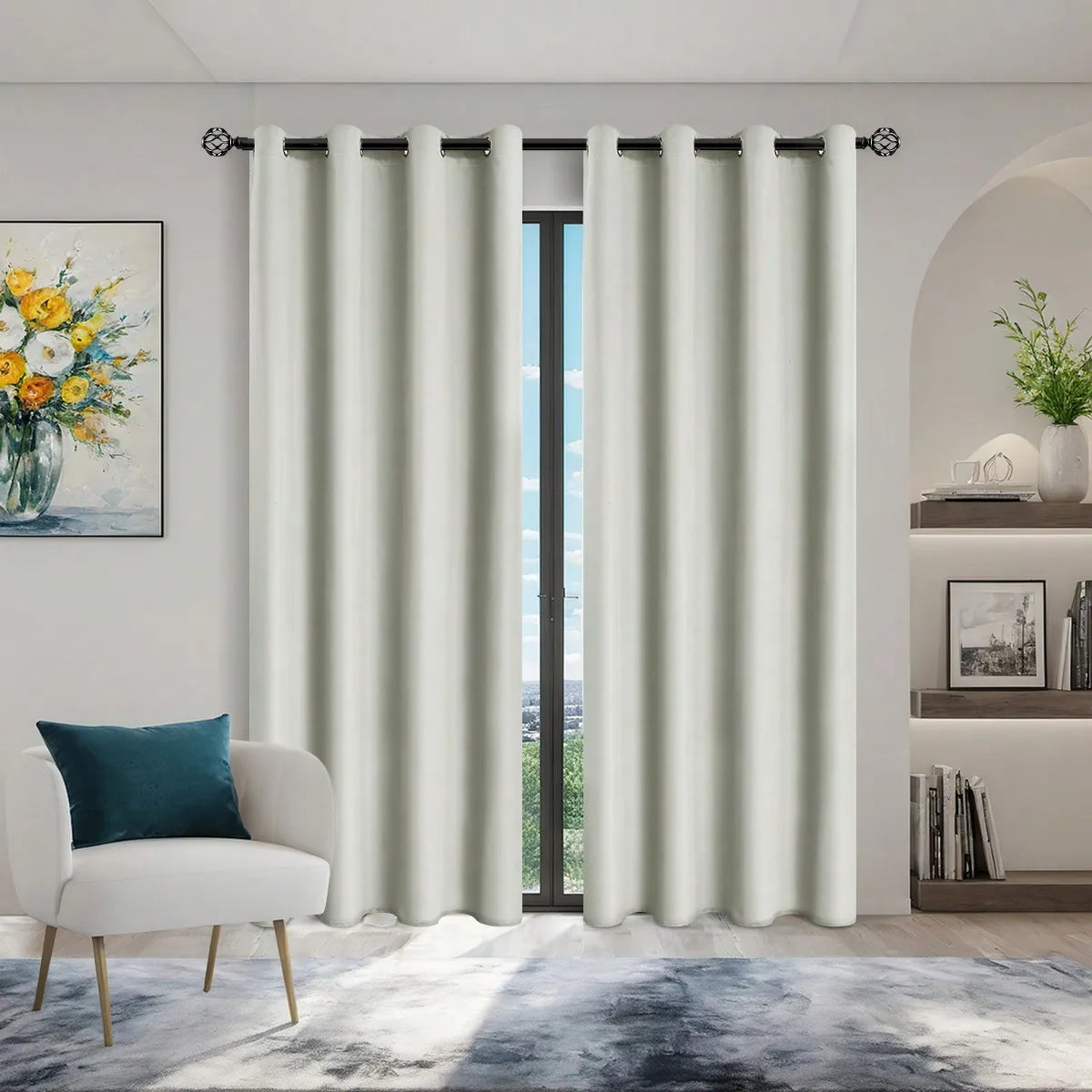 1pc Solid Blackout Curtain with Grommets – Total Privacy Bedroom Drapes