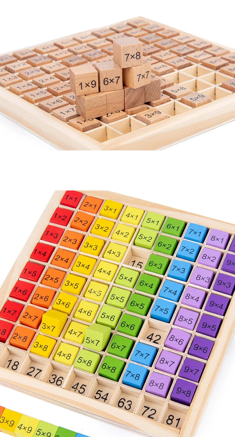 Montessori Wooden 99 Multiplication Table – Educational Math Toy for Kids & Preschool Learning