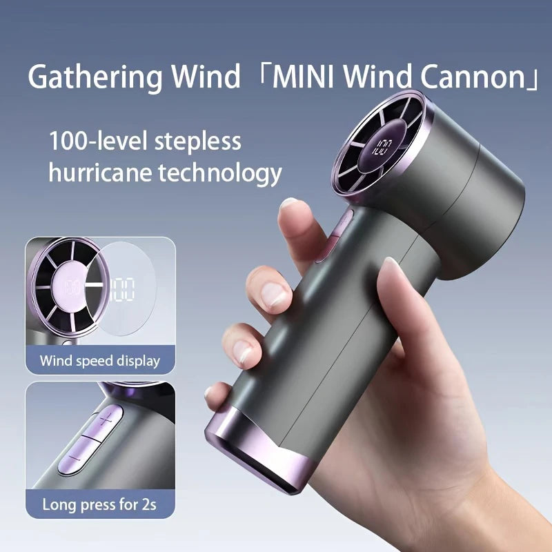 Xiaomi Mini Fan 5 Speed USB Charging Handheld Fan Digital Display Outdoor Camping Portable Fan Home Use and Gifts with Lanyard