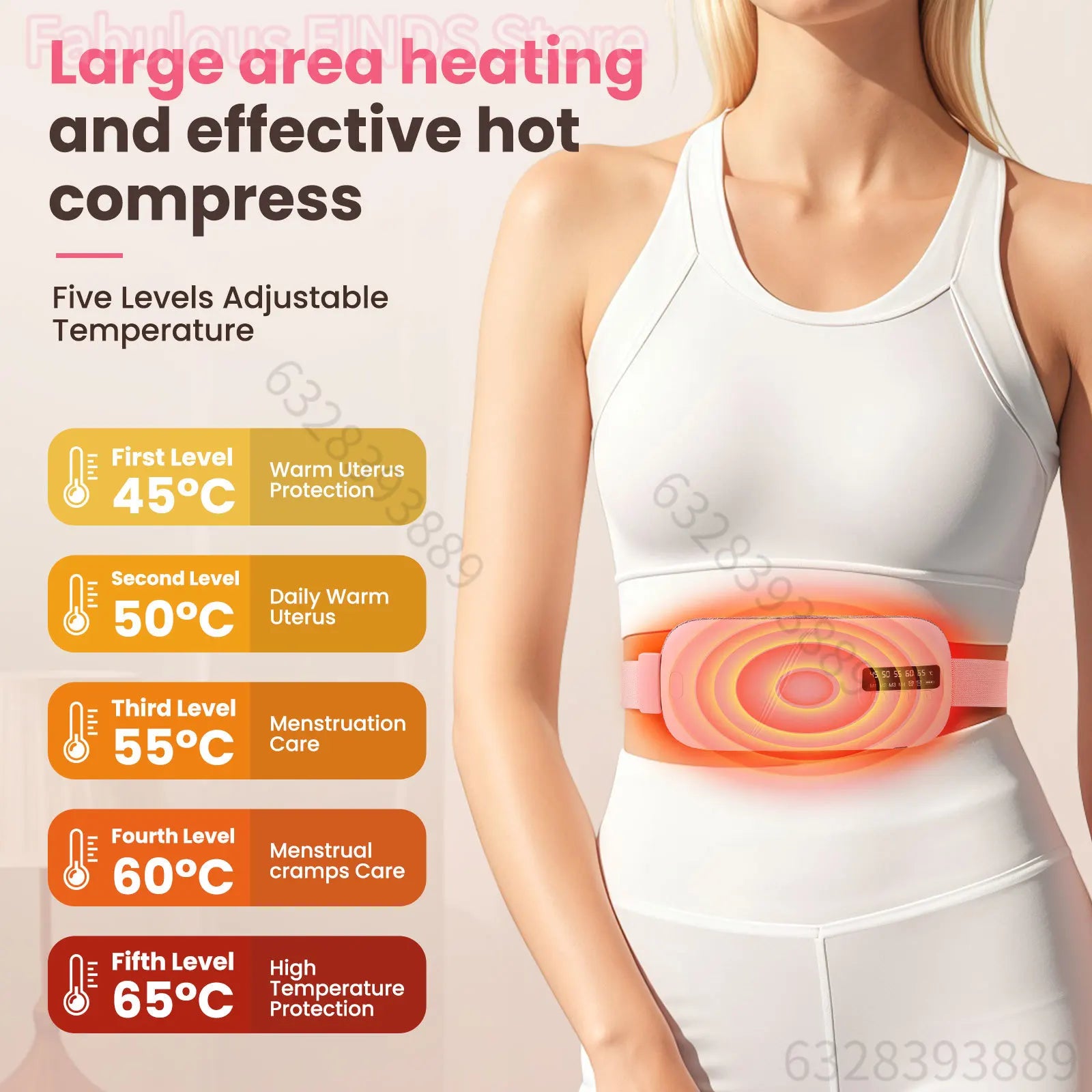 Rechargeable Heated Menstrual Waist Massager for Women