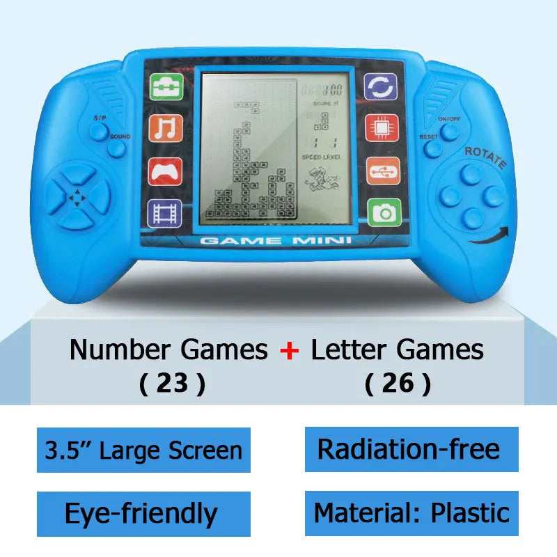 3.5" Pocket Handheld Game Console – Classic Retro Tetris Game Player for Kids