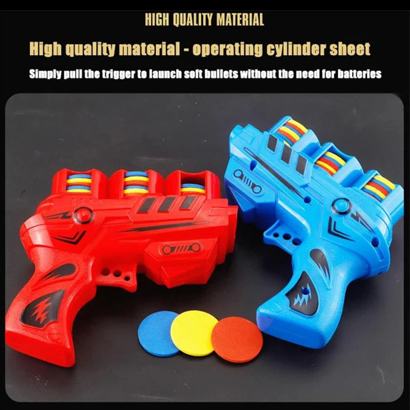 Kids Flying Saucer Gun Toy – Foam Disc Shooter with 25pcs Mini Soft Bullets